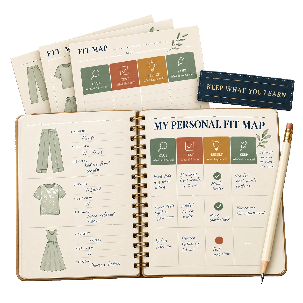 A personal fit map by Seam Fit Guide